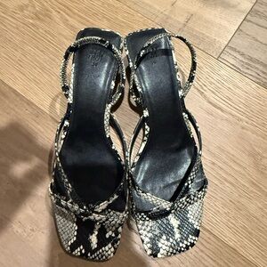 H&M Python Print Slingback Sandals